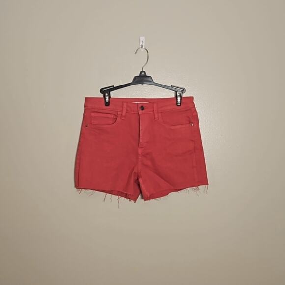 NWT Sam Edelman The Stilleto High Rise Cutoff Shorts in Cherry Sz 6 - Picture 3 of 8